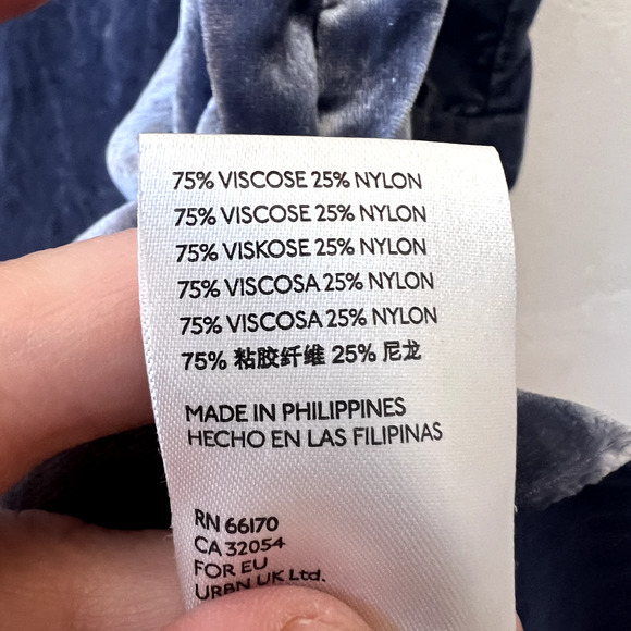 ANTHROPOLOGIE Melody Velvet Tunic Dress Slate Blue Gray Long Sleeve Womens Small - Picture 8 of 10